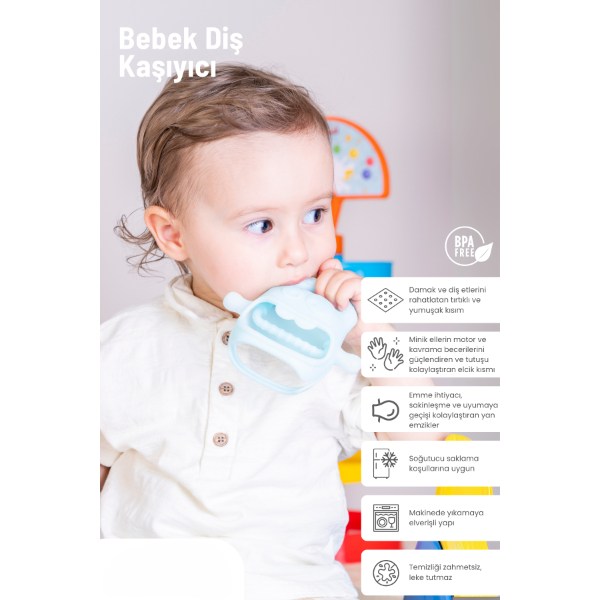 Mavi Bebek Silikon Diş Kaşıyıcı     - 2